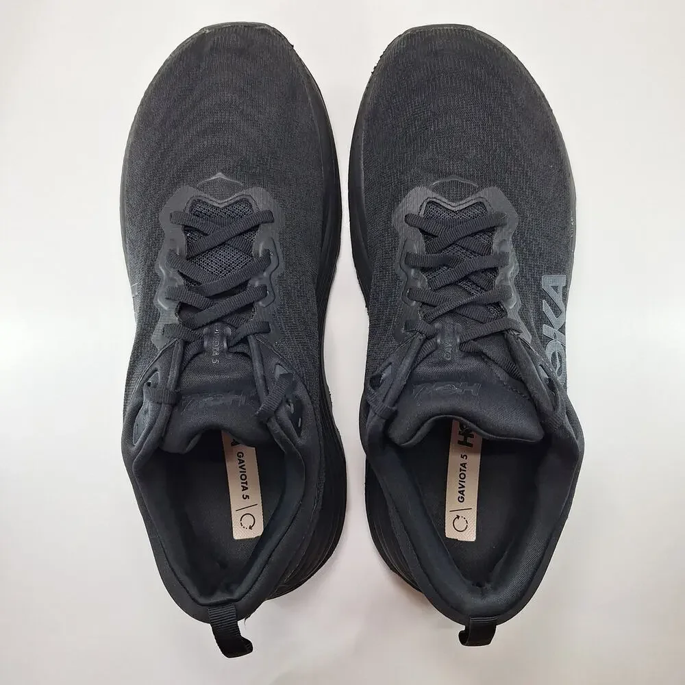 Hoka One One Gaviota 5 Wide Mens 11.5 2E Triple Black 1134234 BBLC Running Shoes